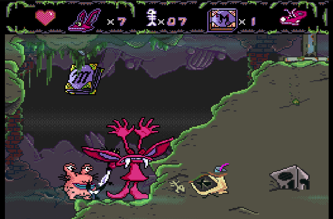 Captura de pantalla del juego "Aaahh, real monsters" en Super Nintendo